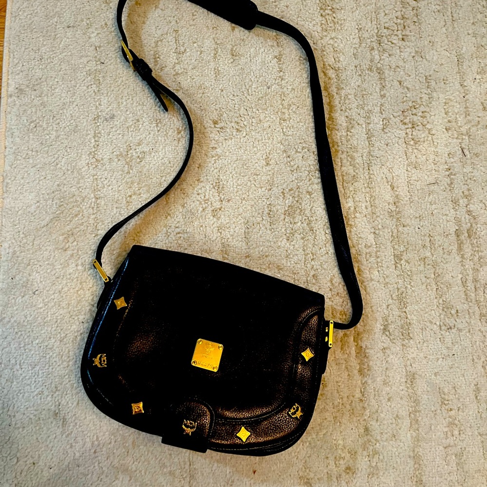 MCM Beautiful black crossbody bag gently used